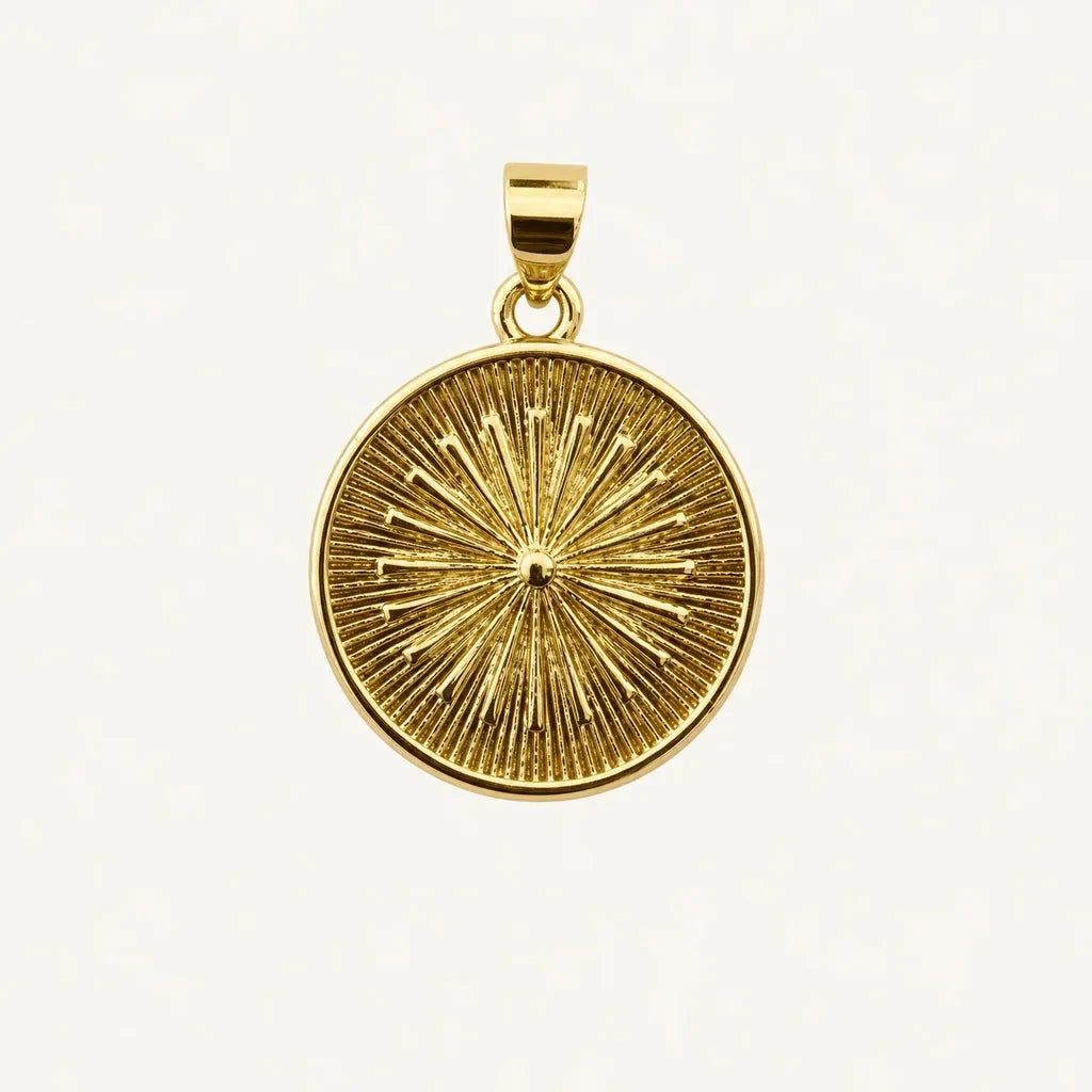 Sunburst coin charm