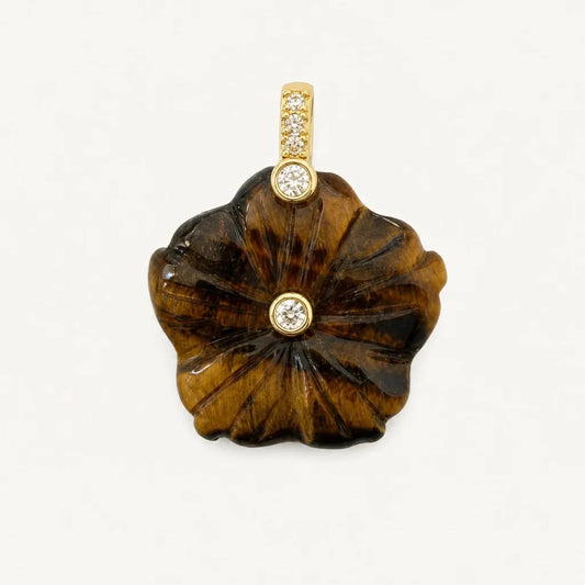 Tiger’s eye flower charm